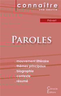 Paroles de prévert - fiche de lecture
