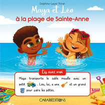 Maya et Léo à la plage de Sainte- Anne