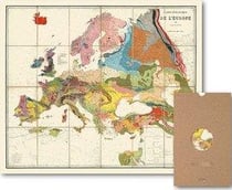 Carte geographie nostalgique : carte géologique de l'Europe