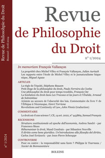 Revue de Philosophie du Droit n.1/2024