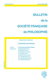 Bulletin de la Société française de philosophie n.115-1 : l'universel en langue