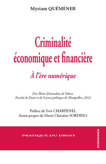 CRIMINALITE ECONOMIQUE ET FINANCIERE