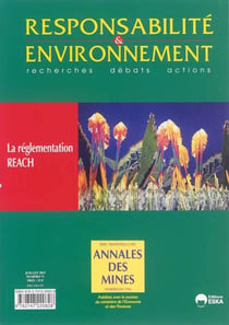 Revue Responsabilité & Environnement N.71 : La Réglementation Reach