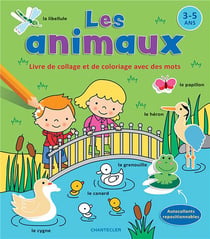 Les animaux - livre de collage et de coloriage avec des mots