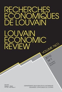 Revue recherches économiques de Louvain n.76/1