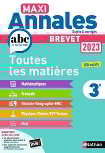 Maxi annales ABC du brevet : toutes les matières - 3e (édition 2023)