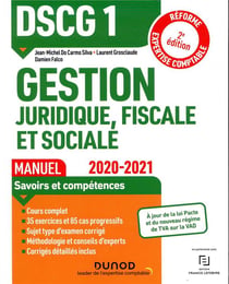 Dscg1 - gestion juridique, fiscale et sociale - manuel (édition 2020/2021)