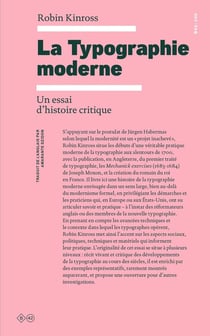 La typographie moderne - un essai d'histoire critique
