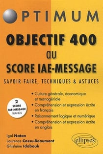 Objectif 400 aux tests score IAE message