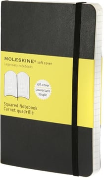 Carnet quadrille - format de poche - couverture souple noire