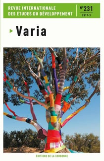 Revue internationale des études du développement : varia - mars 2017