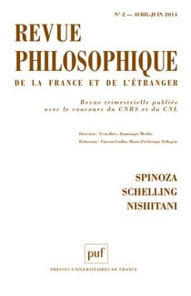 Revue philosophique de la France et de l'étranger n.139/2 : Spinoza, Schelling, Nishitani