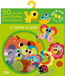 Gommettes pour les petites mains - les animaux du jardin - 50 grandes gommettes autocollantes