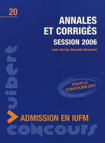 Annales et corrigés session 2006 - admission en iufm