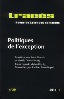 Tracés, n° 20/2011 : Politiques de l'exception