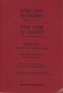 Code civil du Québec (édition 2020/2021)