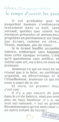 Le temps d'ouvrir les yeux