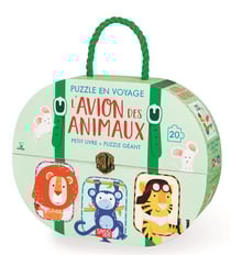 Puzzle en voyage - L'avion des animaux : Petit livre + puzzle géant 3 ans