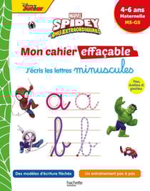 Spidey et ses amis extraordinaires - Mon cahier effaçable - MS, GS - J'écris les minuscules