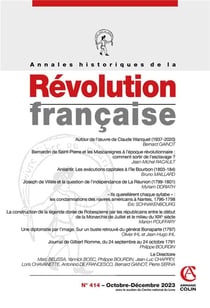 Annales historiques de la révolution française n.414 : Octobre-décembre 2023