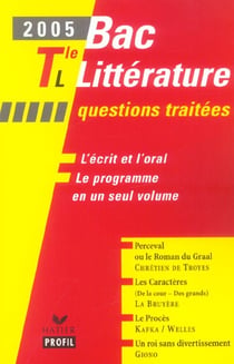 Bac littérature - terminale L - questions traitées (édition 2005)