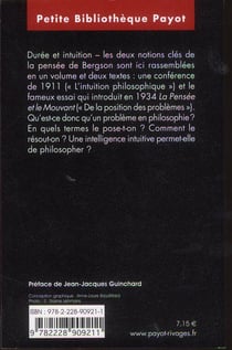 L'intuition philosophique - de la position des problèmes