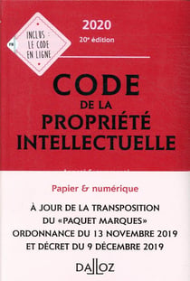 CODE DE LA PROPRIETE INTELLECTUELLE 2020 ANNOTE COMMENTE
