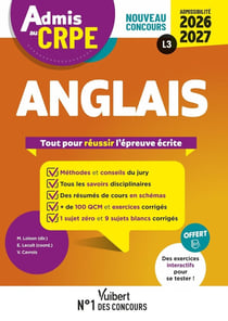 Manuel CRPE : Admis au CRPE 2026-2027 : Epreuve écrite d'admissibilité L3 - Anglais : Toutes les clés de la réussite