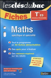 LES CLES DU BAC : maths - terminale ES - enseignement spécifique et de spécialité - fiches