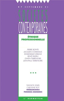 SOCIETES CONTEMPORAINES Tome 7 : éthique professionnelle