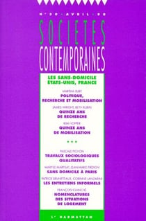 SOCIETES CONTEMPORAINES Tome 30 : les sans-domicile en France