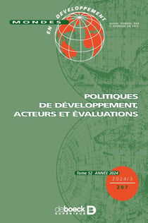 Mondes en développement n° 207 - POLITIQUES DE DÉVELOPPEMENT, ACTEURS ET ÉVALUATIONS