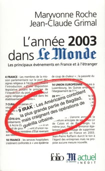 L'année 2003 dans "Le Monde" : les principaux évènements en France et à l'étranger