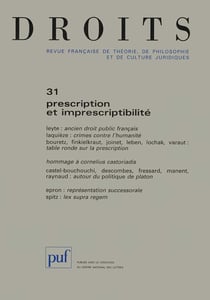 Revue Droits n.31 : prescription et imprescriptibilité