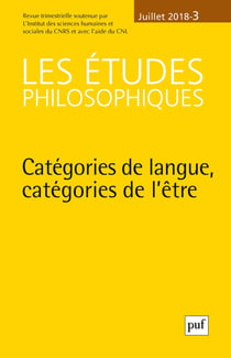 Revue Les études philosophiques n.2018/3 : catégories de langue, catégories de l'être (édition 2018)