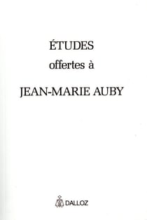 Études offertes à Jean-Marie Auby