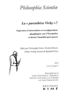 Revue Philosophia scientiae n.27 : la "parenthese Vichy" ?