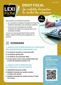 Droit fiscal : fiscalité des bénéfices des entreprises