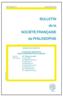 Bulletin de la societe francaise de philosophie - le rôle de l'imagination dans l'interprétation du langage