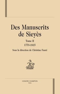Des manuscrits de sieyès t.2 (1770-1815)