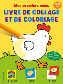 Mes premiers mots - livre de collage et de coloriage