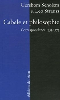 Cabale et philosophie. correspondance 1933-1973
