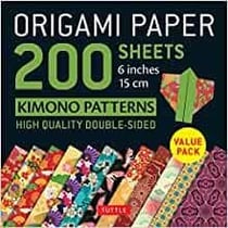 Origami paper 200 sheets kimono patterns 6 inches