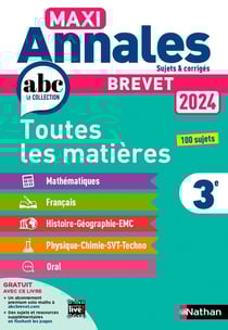 Maxi annales ABC du brevet : toutes les matières - 3e (édition 2024)