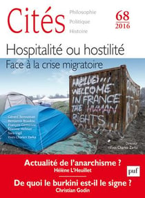 REVUE CITES Tome 68 : Hospitalité, hostilité - face à la crise migratoire