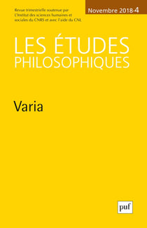Revue Les études philosophiques n.4 : Condillac après 1746 (édition 2018)