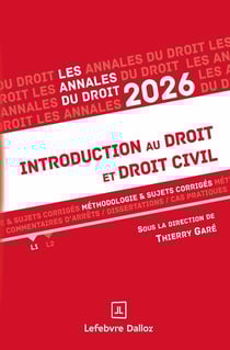 Annales Introduction au droit et droit civil (édition 2026)