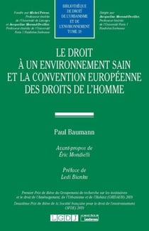 Le droit a un environnement sain et la Convention européenne des droits de l'homme