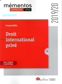 Droit international prive - droit des conflits de juridictions - droit des conflits de lois - droit