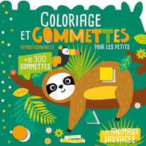 Mon P'tit Hemma - Coloriage et gommettes pour les petits - Les animaux sauvages - + de 300 gommettes repositionnables